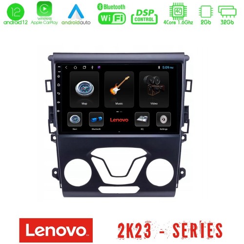 Lenovo Car Pad Ford Mondeo 2014-2017 4Core Android12 2+32GB Navigation Multimedia Tablet 9