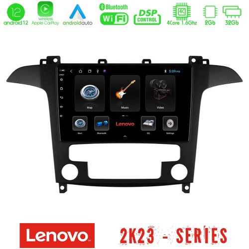 Lenovo Car Pad Ford S-Max 2006-2012 4Core Android12 2+32GB Navigation Multimedia Tablet 9