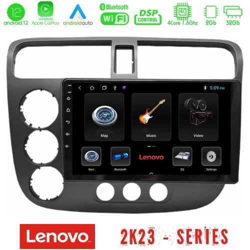 Lenovo Car Pad Honda Civic 2001-2005 4Core Android12 2+32GB Navigation Multimedia Tablet 9