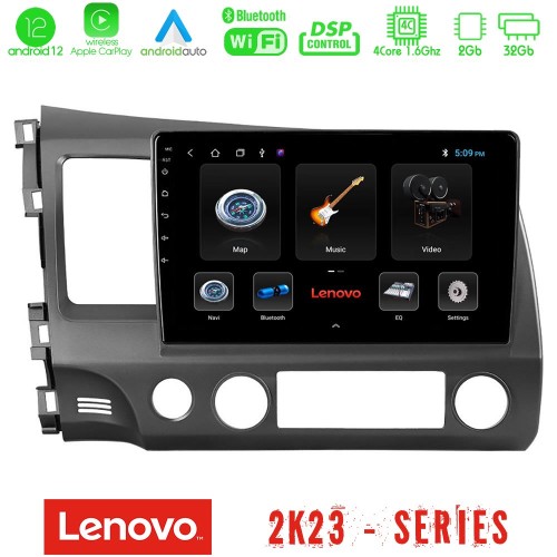 Lenovo Car Pad Honda Civic 2006-2011 4Core Android12 2+32GB Navigation Multimedia Tablet 9