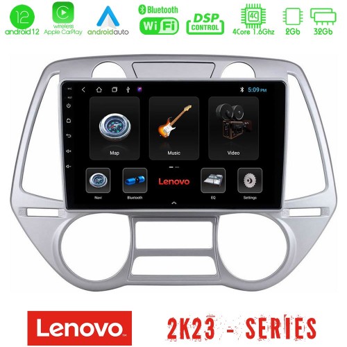 Lenovo Car Pad Hyundai i20 2009-2012 Auto A/C 4Core Android12 2+32GB Navigation Multimedia Tablet 9