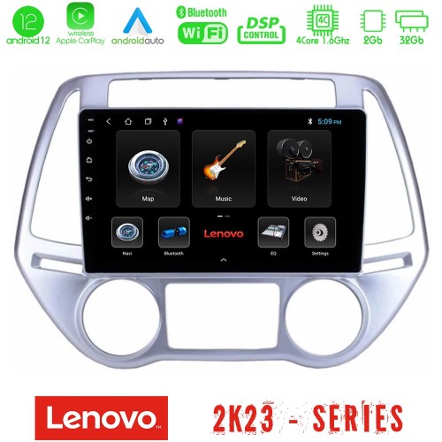 Lenovo Car Pad Hyundai i20 2012-2014 Auto A/C 4Core Android12 2+32GB Navigation Multimedia Tablet 9