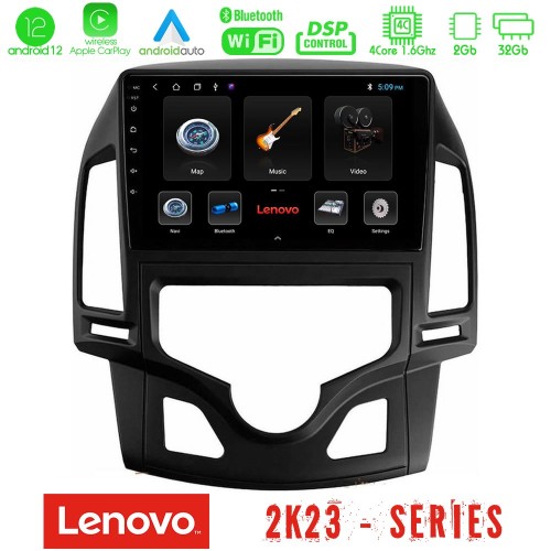 Lenovo Car Pad Hyundai i30 2007-2012 Auto A/C 4Core Android12 2+32GB Navigation Multimedia Tablet 9