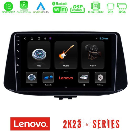Lenovo Car Pad Hyundai i30 4Core Android12 2+32GB Navigation Multimedia Tablet 9