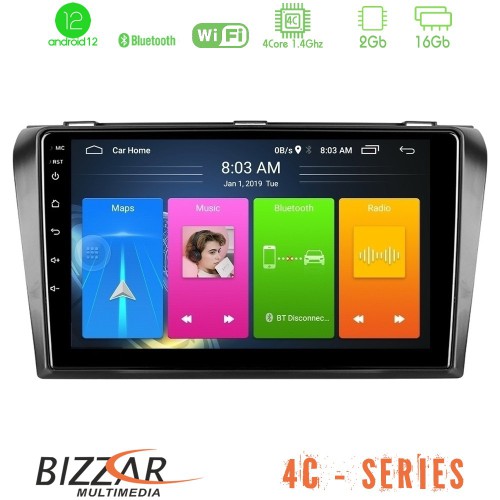 Bizzar 4C Series Mazda 3 2004-2009 4Core Android12 2+16GB Navigation Multimedia Tablet 9 Bizzar 4C Series Mazda 3 2004-2009 4Core Android12 2+16GB Navigation Multimedia Tablet 9