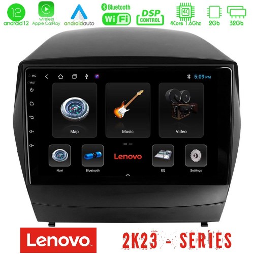 Lenovo Car Pad Hyundai IX35 Auto A/C 4Core Android12 2+32GB Navigation Multimedia Tablet 9