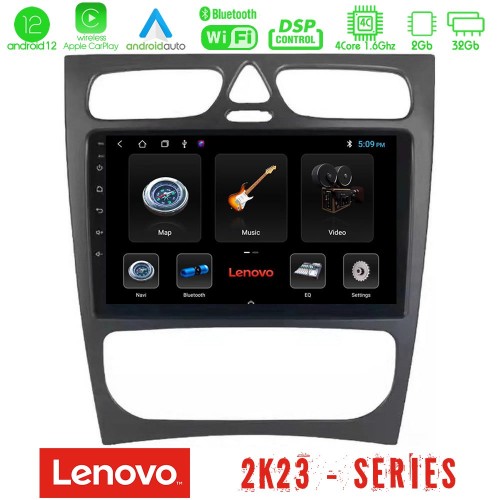 Lenovo Car Pad Mercedes C Class (W203) 4Core Android12 2+32GB Navigation Multimedia Tablet 9