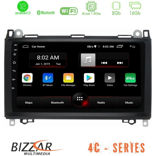 Bizzar 4C Series Mercedes A/B/Vito/Sprinter Class 4Core Android12 2+16GB Navigation Multimedia Bizzar 4C Series Mercedes A/B/Vito/Sprinter Class 4Core Android12 2+16GB Navigation Multimedia