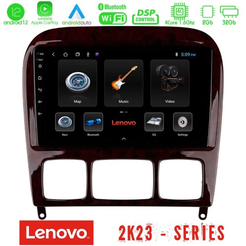 Lenovo Car Pad Mercedes S Class 1999-2004 (W220) 4Core Android12 2+32GB Navigation Multimedia Tablet 9
