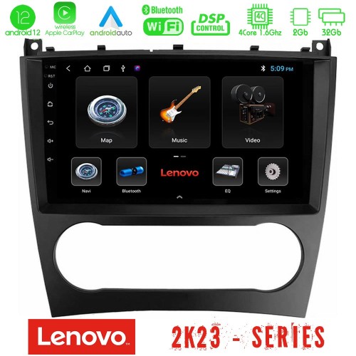 Lenovo Car Pad Mercedes W203 Facelift 4Core Android12 2+32GB Navigation Multimedia Tablet 9