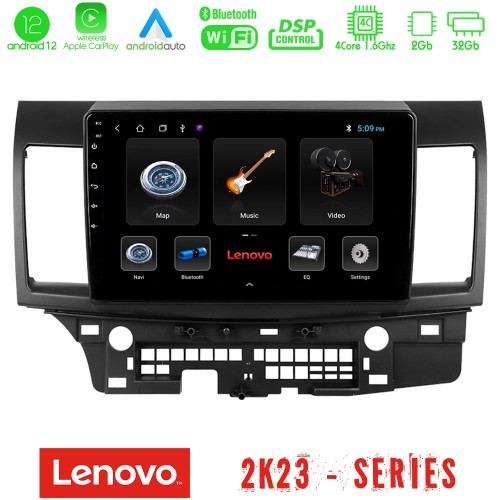 Lenovo Car Pad Mitsubishi Lancer 2008 – 2015 4Core Android12 2+32GB Navigation Multimedia Tablet 10