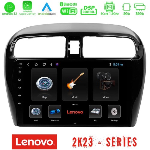 Lenovo Car Pad Mitsubishi Space Star 2013-2016 4Core Android12 2+32GB Navigation Multimedia Tablet 9