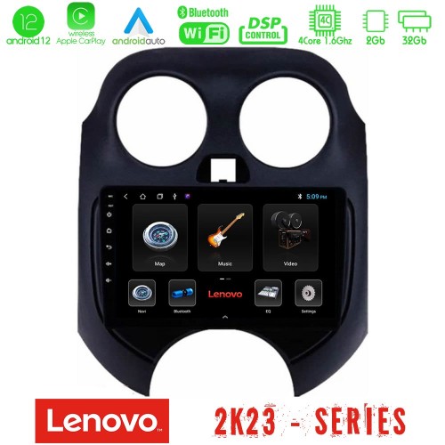 Lenovo Car Pad Nissan Micra 2011-2014 4Core Android12 2+32GB Navigation Multimedia Tablet 9