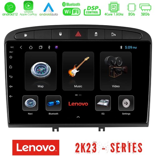 Lenovo Car Pad Peugeot 308/RCZ 4Core Android12 2+32GB Navigation Multimedia Tablet 9