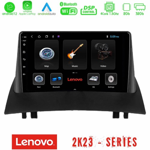 Lenovo Car Pad Renault Megane 2 2002-2008 4Core Android12 2+32GB Navigation Multimedia Tablet 9