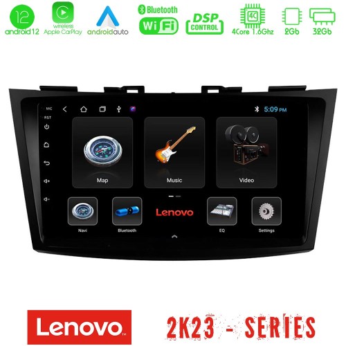 Lenovo Car Pad Suzuki Swift 2011-2016 4Core Android12 2+32GB Navigation Multimedia Tablet 9