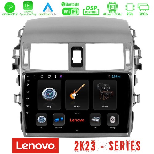 Lenovo Car Pad Toyota Corolla 2008-2010 4Core Android12 2+32GB Navigation Multimedia Tablet 9