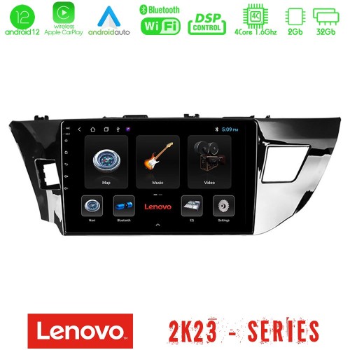 Lenovo Car Pad Toyota Corolla 2014-2016 4Core Android12 2+32GB Navigation Multimedia Tablet 9