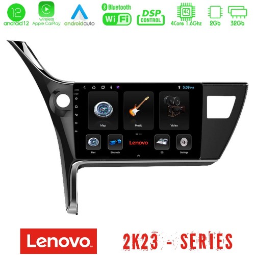 Lenovo Car Pad Toyota Corolla 2017-2018 4Core Android12 2+32GB Navigation Multimedia Tablet 10