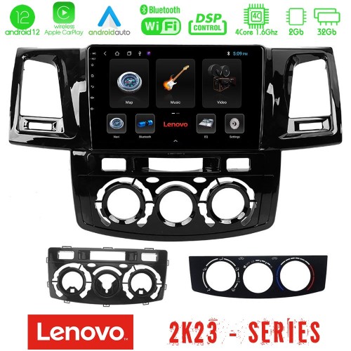 Lenovo Car Pad Toyota Hilux 2007-2011 4Core Android12 2+32GB Navigation Multimedia Tablet 9