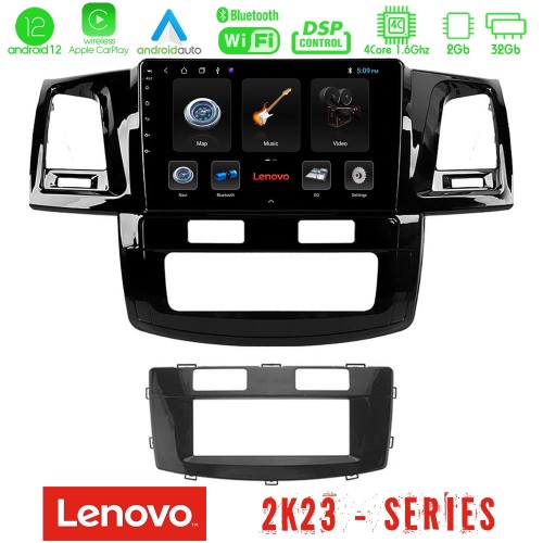 Lenovo Car Pad Toyota Hilux 2007-2011 4Core Android12 2+32GB Navigation Multimedia Tablet 9
