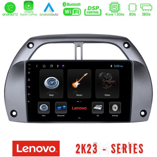 Lenovo Car Pad Toyota RAV4 2001 - 2006 4Core Android12 2+32GB Navigation Multimedia Tablet 9