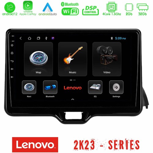 Lenovo Car Pad Toyota Yaris 2020> 4Core Android12 2+32GB Navigation Multimedia Tablet 9"
