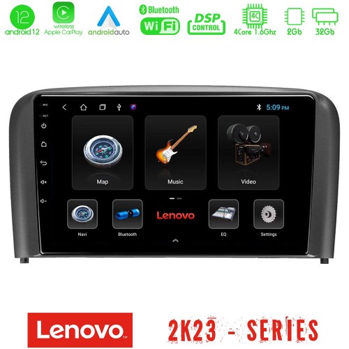 Lenovo Car Pad Volvo S80 1998-2006 4Core Android12 2+32GB Navigation Multimedia Tablet 9