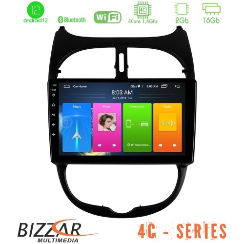Bizzar 4C Series Peugeot 206 4Core Android12 2+16GB Navigation Multimedia Tablet 9 Bizzar 4C Series Peugeot 206 4Core Android12 2+16GB Navigation Multimedia Tablet 9