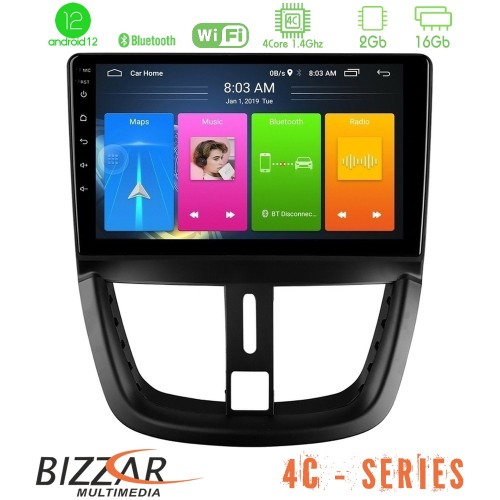 Bizzar 4C Series Peugeot 207 4Core Android12 2+16GB Navigation Multimedia Tablet 9 Bizzar 4C Series Peugeot 207 4Core Android12 2+16GB Navigation Multimedia Tablet 9