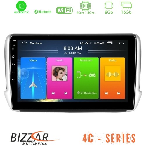 Bizzar 4C Series Peugeot 208/2008 4Core Android12 2+16GB Navigation Multimedia Tablet 10 Bizzar 4C Series Peugeot 208/2008 4Core Android12 2+16GB Navigation Multimedia Tablet 10