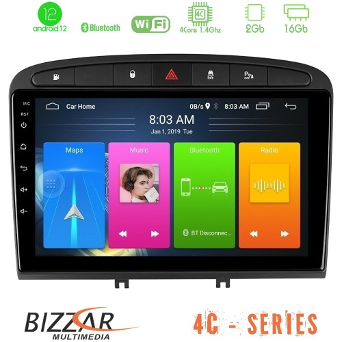Bizzar 4C Series Peugeot 308/RCZ 4Core Android12 2+16GB Navigation Multimedia Tablet 9 Bizzar 4C Series Peugeot 308/RCZ 4Core Android12 2+16GB Navigation Multimedia Tablet 9