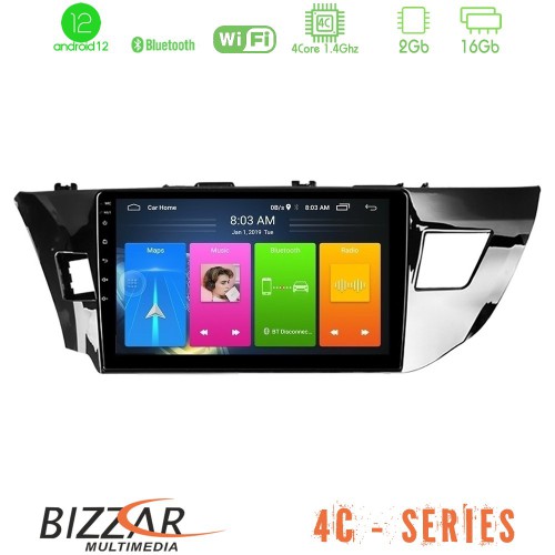 Bizzar 4C Series Toyota Corolla 2014-2016 4Core Android12 2+16GB Navigation Multimedia Tablet 9