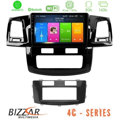 Bizzar 4C Series Toyota Hilux 2007-2011 4Core Android12 2+16GB Navigation Multimedia Tablet 9