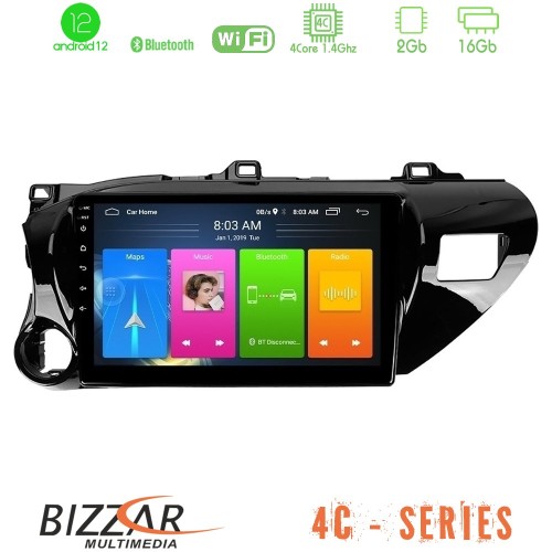 Bizzar 4C Series Toyota Hilux 2017-2021 4Core Android12 2+16GB Navigation Multimedia Tablet 10