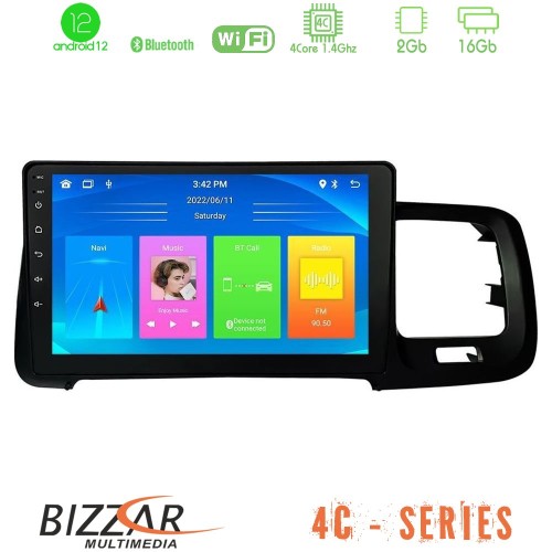 Bizzar 4C Series Volvo S60 2010-2018 4Core Android12 2+16GB Navigation Multimedia Tablet 9