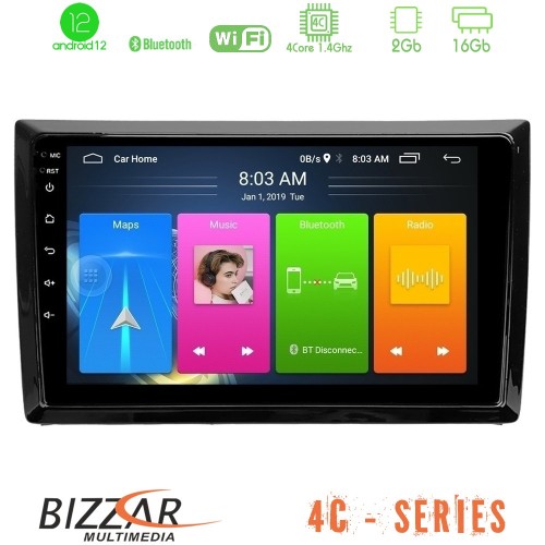 Bizzar 4C Series VW Beetle 4Core Android12 2+16GB Navigation Multimedia Tablet 9
