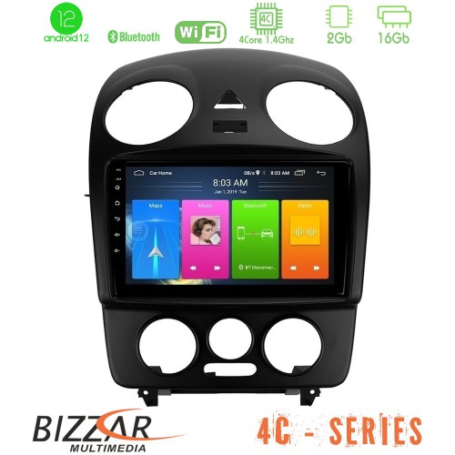 Bizzar 4C Series VW Beetle 4Core Android12 2+16GB Navigation Multimedia Tablet 9