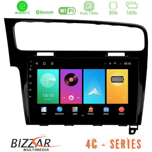Bizzar 4C Series VW GOLF 7 4Core Android12 2+16GB Navigation Multimedia Tablet 10