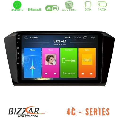 Bizzar 4C Series VW Passat 4Core Android12 2+16GB Navigation Multimedia Tablet 10