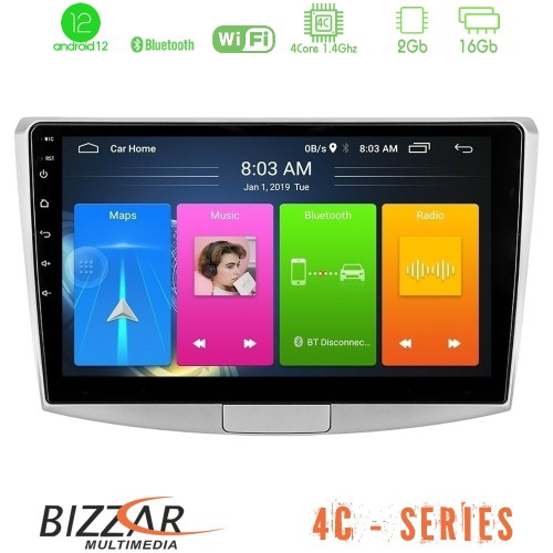 Bizzar 4C Series VW Passat 4Core Android12 2+16GB Navigation Multimedia Tablet 10