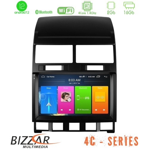 Bizzar 4C Series VW Touareg 2002 – 2010 4Core Android12 2+16GB Navigation Multimedia Tablet 9