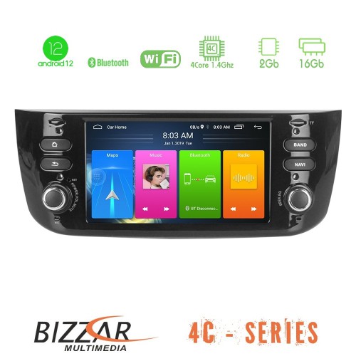 Bizzar Fiat Punto Evo 2009-2011 4core Android12 2+16GB Navigation Multimedia Deckless 6.2 Bizzar Fiat Punto Evo 2009-2011 4core Android12 2+16GB Navigation Multimedia Deckless 6.2