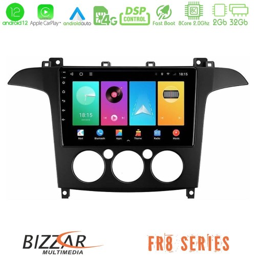Bizzar FR8 Series Ford S-Max 2006-2008 (manual A/C) 8core Android12 2+32GB Navigation Multimedia Tablet 9 Bizzar FR8 Series Ford S-Max 2006-2008 (manual A/C) 8core Android12 2+32GB Navigation Multimedia Tablet 9