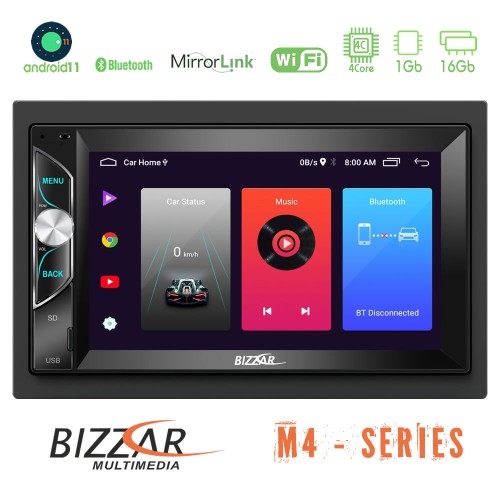 Bizzar 2DIN Deck Android 11 (1+16GB) Multimedia Perfect 2Din Size Bizzar 2DIN Deck Android 11 (1+16GB) Multimedia Perfect 2Din Size