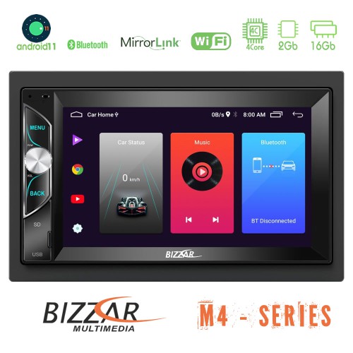 Bizzar 2DIN Deck Android 11 (2+16GB) Multimedia Perfect 2Din Size Bizzar 2DIN Deck Android 11 (2+16GB) Multimedia Perfect 2Din Size
