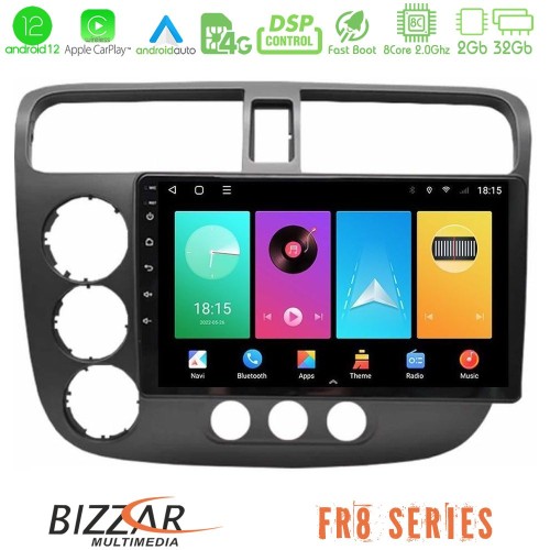 Bizzar FR8 Series Honda Civic 2001-2005 8core Android12 2+32GB Navigation Multimedia Tablet 9 Bizzar FR8 Series Honda Civic 2001-2005 8core Android12 2+32GB Navigation Multimedia Tablet 9