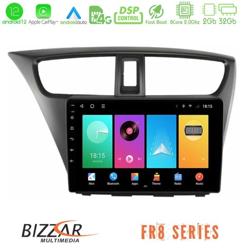 Bizzar FR8 Series Honda Civic Hatchback 2012-2015 8core Android12 2+32GB Navigation Multimedia Tablet 9 Bizzar FR8 Series Honda Civic Hatchback 2012-2015 8core Android12 2+32GB Navigation Multimedia Tablet 9