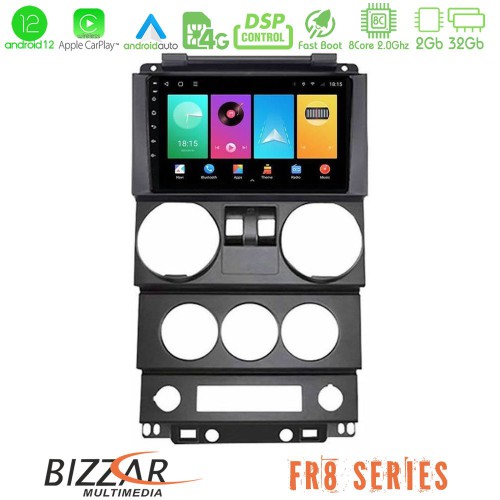 Bizzar FR8 Series Jeep Wrangler 2Door 2008-2010 8core Android12 2+32GB Navigation Multimedia Tablet 9 Bizzar FR8 Series Jeep Wrangler 2Door 2008-2010 8core Android12 2+32GB Navigation Multimedia Tablet 9