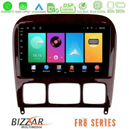 Bizzar FR8 Series Mercedes S Class 1999-2004 (W220) 8core Android12 2+32GB Navigation Multimedia Tablet 9 Bizzar FR8 Series Mercedes S Class 1999-2004 (W220) 8core Android12 2+32GB Navigation Multimedia Tablet 9
